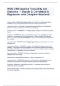 WGU C955 Applied Probability and Statistics - - Module 6: Correlation & Regression with Complete Solutions!