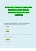 ATI RN NUTRITION RETAKE FINAL EXAM 2022 WITH NGN A+ VERIFIED QUESTIONS AND ANSWERS