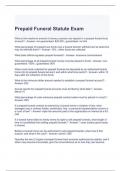 Prepaid Funeral Statute Exam Questions and Answers