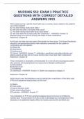 NURSING 552: EXAM 3 PRACTICE QUESTIONS WITH CORRECT DETAILED ANSWERS 2023