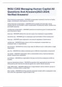 WGU C202 Managing Human Capital All Questions And Answers|2023-2024| Verified Answers! 