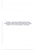 Test Bank - Community and Public Health Nursing: Promoting the Public's Health, 10th Edition (Rector, 2022), Chapter 1-30 + Pre-Lecture Quizzes | All Chapters