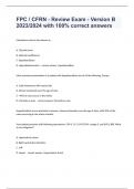 FPC / CFRN - Review Exam - Version B 2023/2024 with 100% correct answers