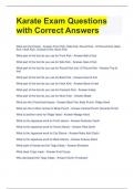 Karate Exam Questions with Correct Answers 