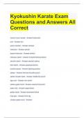 Kyokushin Karate Exam Questions and Answers All Correct