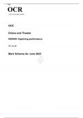 OCR AS Level Drama and Theatre H059/05 JUNE 2023 MARK SCHEME: Exploring Performance