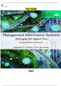 Test Bank for Management Information Systems: Managing the Digital Firm, Global Edition 17th Edition by Kenneth Laudon & Jane Laudon - Complete Elaborated and Latest Test Bank. ALL Chapters (1-16) included and Updated  - 5* Rated