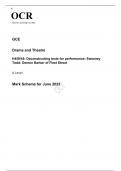 OCR A Level Drama and Theatre H459/45 JUNE 2023 MARK SCHEME: Deconstructing Texts for Performance 