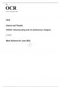 OCR A Level Drama and Theatre H459/41 JUNE 2023 MARK SCHEME: Deconstructing Texts for Performance 