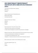 ONS Chemotherapy Immunotherapy Certificate with complete solution(2023- 2024) 3 major phases of cell division:answer- Interphase Mitotic phase Cytokinesis 3 steps of interphase:answer- First growth phase (G1) Synthesis phase (S phase) Second growth phase 