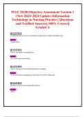 WGU D220 Objective Assessment Version 1 (New 2023/ 2024 Update) Information  Technology in Nursing Practice | Questions and Verified Answers| 100% Correct| Graded A 