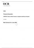 OCR A Level Physical Education H555/03 JUNE 2023 MARK SCHEME: Socio-cultural issues in physical activity and sport