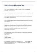 Ellis Lifeguard Practice Test questions & answers rated A+ 2023/2024