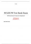 NCLEX PN Test Bank Exam - 200 Questions & Answers Explained (Rated A+) | 100% Approved Updated 2023