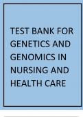 TEST BANK For Genetics and Genomics in Nursing and Health Care, 2nd Edition (Beery, 2019), Complete Chapter's 1 - 20, 100 % Verified