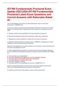 ATI RN Fundamentals Proctored Exam Update 2023-2024 ATI RN Fundamentals  Proctored Latest Exam Questions and  Correct Answers with Rationales Rated  A+