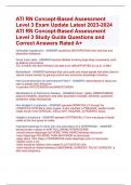ATI RN Concept-Based Assessment  Level 3 Exam Update Latest 2023-2024 ATI RN Concept-Based Assessment  Level 3 Study Guide Questions and  Correct Answers Rated A+
