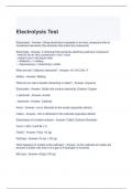 Electrolysis Test with 100% correct Answers