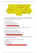   LATEST AND UPDATED 2023 -2024 ATI COMPREHENSIVE PREDICTOR  WITH CORRECT QUESTIONS AND ANSWERS 100% PASS ATI NCLEX PREDICTOR EXAM!