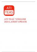 ATI TEAS 7 ENGLISH 2024 LATEST UPDATE