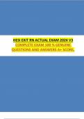 HESI EXIT RN ACTUAL EXAM 2024 V3 COMPLETE EXAM 100 % GENUINE QUESTIONS AND ANSWERS A+ SCORE.