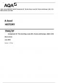 AQA A-level HISTORY 7042/2F Component 2F The Sun King: Louis XIV, France and Europe, 1643–1715 Mark scheme June 2023 Version: 1.0 Final