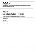 AQA A-level RELIGIOUS STUDIES 7062/2B Paper 2B Study of Religion and Dialogues: Christianity Mark scheme June 2023 Version: 1.0 Final