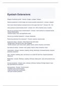 Eyelash Extensions Exam Questions and Answers -Graded A