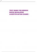 COMPLETE TEST BANK  FOR MENDIX RAPID DEVELOPER &CERTIFICATION EXAMS WITH 100% CORRECT ANSWERS |  UPDATED & VERIFIED