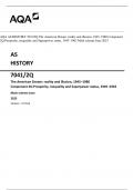 AQA AS HISTORY 7041/2Q The American Dream: reality and illusion, 1945–1980 Component 2Q Prosperity, inequality and Superpower status, 1945–1963 Mark scheme June 2023 Version: 1.0 Final