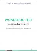 WONDERLIC TEST Sample Questions 50 questions to help you prepare from JobTestPrep.com