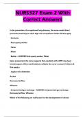 NURS327 Exam 2 With Correct Answers