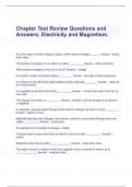  Chapter Test Review Questions and Answers: Electricity and Magnetism.