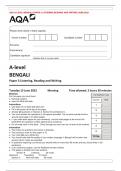 AQA A-LEVEL BENGALI PAPER 3 LISTENING,READING AND WRITING JUNE 2023