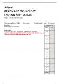 AQA A-level DESIGN AND TECHNOLOGY: FASHION AND TEXTILES Paper 1 Technical Principles QUESTION PAPER JUNE 2023