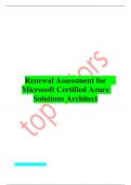 Renewal Assessment for Microsoft Certified Azure Solutions Architect Renewal_Assessment_for_Microsoft_Certified_Azure_Solutions_Architect the latest version 2023 question with verified answers