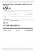 AQA A-LEVEL FURTHER MATHEMATICS PAPER 1 MAY 2023 MAY 2023