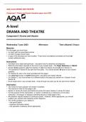 AQA A-level DRAMA AND THEATRE Component 1 Drama and theatre Question paper June 2023