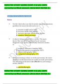 NUR2790 STUDY GUIDE EXAM 4 Q &As 100% correctly/verified answers 2023/2024 RATED A+