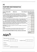 AQA AS FURTHER MATHEMATICS Paper 2 Mechanics MAY 2023