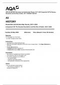 AQA AS HISTORY Revolution and dictatorship: Russia, 1917–1953 Component 2N The Russian Revolution and the Rise of Stalin, 1917–1929 MAY 2023 QP