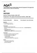 AQA AS HISTORY America: A Nation Divided, c1845–1877 Component 2J The origins of the American Civil War, c1845–1861 QP MAY 2023