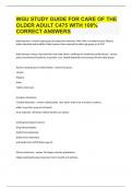 WGU STUDY GUIDE FOR CARE OF THE OLDER ADULT C475 WITH 100% CORRECT ANSWERS