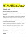 AHIP GENERAL COMPLIANCE- MEDICARE - FWA - FRUAD, WASTE AND ABUSE WITH COMPLETE  SOLUTIONS