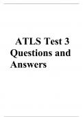 ATLS Test 3 Questions and Answers