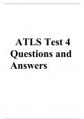 ATLS Test 4 Questions and Answers