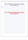 CPH- Certified in Public Health- (Actual) Exam Graded A+ Health- (Actual) Exam