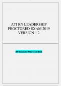 ATI RN LEADERSHIP PROCTORED EXAM 2019 VERSION 1 2 