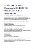 ACHE FACHE BOG Management QUESTIONS WITH COMPLETE SOLUTIONS