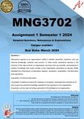 MNG3702 Assignment 1 (COMPLETE ANSWERS) Semester 1 2024 - DUE  March 2024 